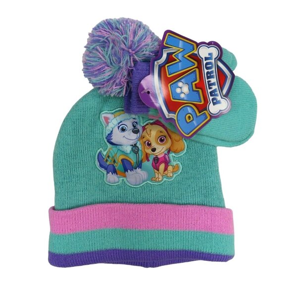 Nickelodeon PAW Patrol Toddler Girls OSFM Shimmer Knit Hat Mittens Set NEW NWT - Picture 1 of 7